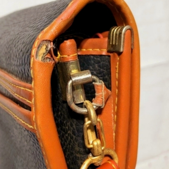 3 pc. Vintage 90s Genuine Dooney & Bourke British AWL Carrier Black Tan Trio - Picture 5 of 11